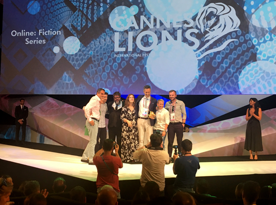 OgilvyOne, Foss Productions and Mondelez accept the Gold Lion for Lacta From the Start