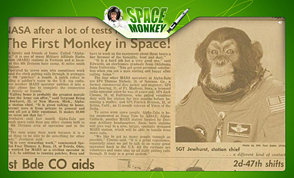 Space Monkey newspaper clipping